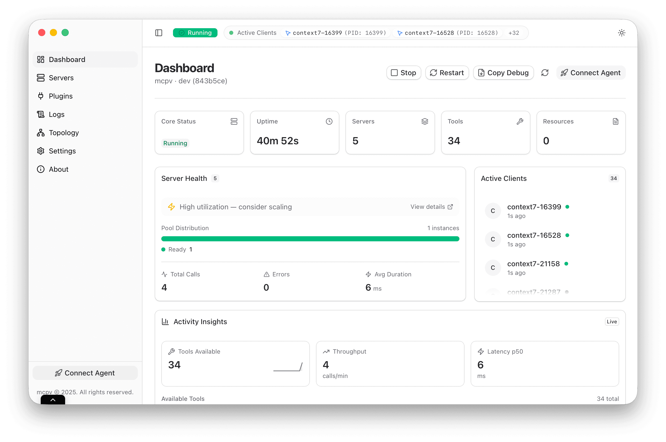 MCPV UI — desktop control surface for MCP servers